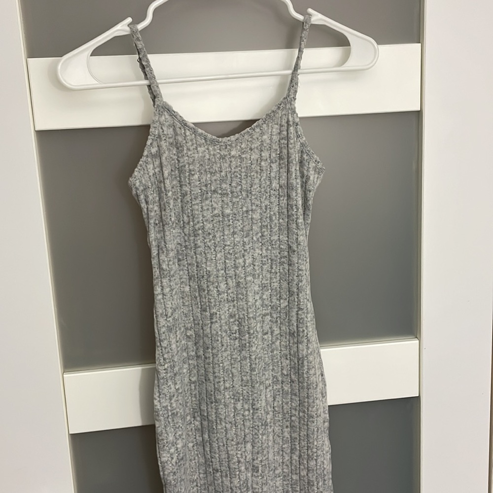 Women's Petite 2 Piece Set Rib Knit Split Thigh Cami Dress with Button Front Top - Picture 12 of 15